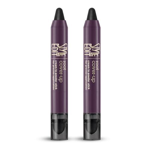 Root Touch Up Stick - Temporary Hair Color for Gray Roots | Black, Pack of 2