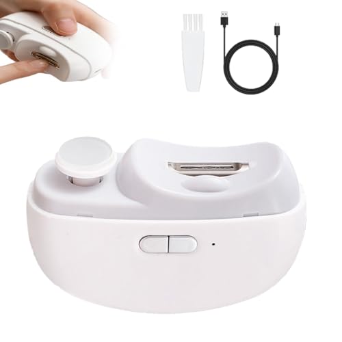 Electric Nail Clipper, Electric Nail Clippers for Seniors, Universal Automatic Fingernail Grinder, Electric Nail Clippers with LED Light and 3 Speed Settings for Safe Nail Care (1PC-White)