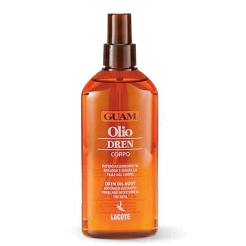 GUAM Dren Anti-Cellulite Massage Oil ? Lymphatic Drainage & Water Retention Relief ? Essential Oils for Skin Firming & Toning (200 ML)