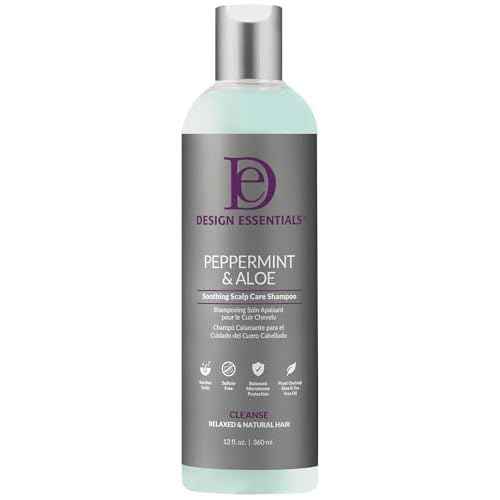 Design Essentials Peppermint & Aloe Therapeutics AntiItch Shampoo Control Scalp Flaking & Itching, 12 Fl Oz