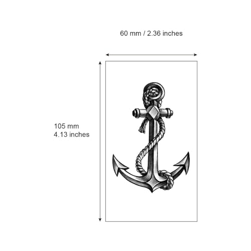 Anchor Ship Temporary Tattoo Stickers (12-Pack) Waterproof