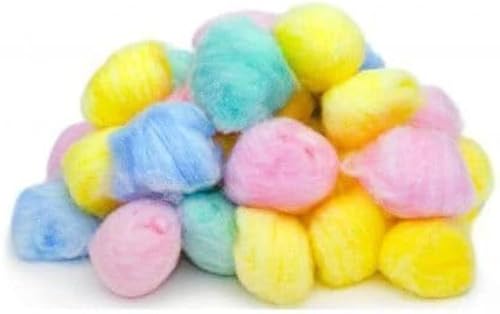 Yuktha Soft Multicolor Cotton Balls for Makeup & Skincare - 50 Pack