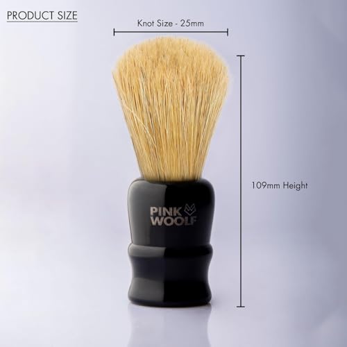 Boar Shaving Brush for Men ? 25mm Knot, Natural Boar Bristles, Exfoliating Wet Shave Brush for Hard Soaps & Traditional Shaving (Break-In Required) | Black Handle
