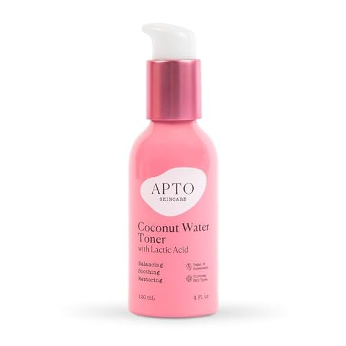 APTO Coconut Water Toner w/Lactic Acid: Daily Hydrating, Clarifying & Exfoliating Facial Toner for Skin That's Smooth, Fresh & Revitalized, 4 fl. oz.