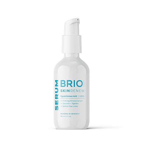 BRIOTECH Skin Serum, Hypochlorous Acid Mineral Serum, Soften Fine Lines, Smooth Face Neck Chest, Spot Corrector, Soothe Dry Red Skin, 2 fl oz