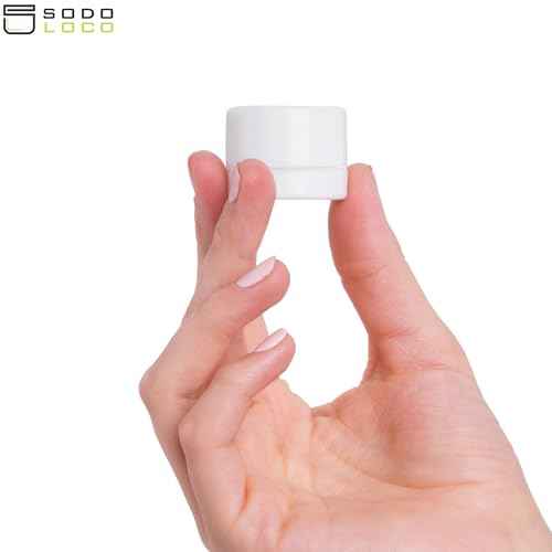 (200 Pack) 5ml Thick White Glass Jars with White Child Resistant Lids - UV Resistant - Storage for Oil, Lip Balm, Wax, Cosmetics - Mini Child Proof Container