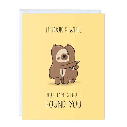 Anniversary Birthday Card for Her Him/Funny Birthday Card for Boyfriend Girlfriend/Husband Wife/Handmade Greeting Card (It took a while - sloths)