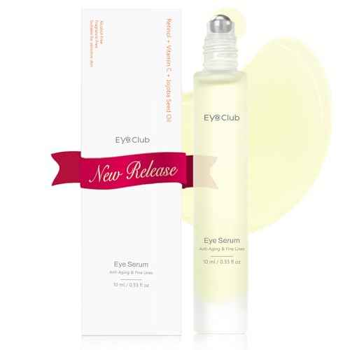 Retinol Under Eye Brightener Roller - Jojoba Oil Eye Serum with Roller Massage - Anti-Aging eye Treatment for Help Skin Barrier Repair, Reduce Fine Lines