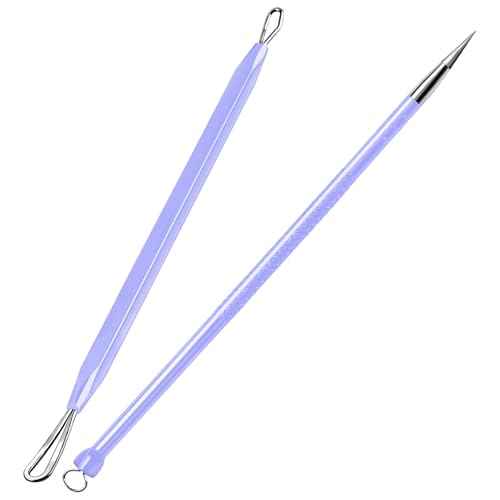 Teenitor Pimple Extractor Acne Treatment Tool Blackhead Comedone Removal 2-in-1 Popper Tool for Face Blackhead Extractor Tool Purple