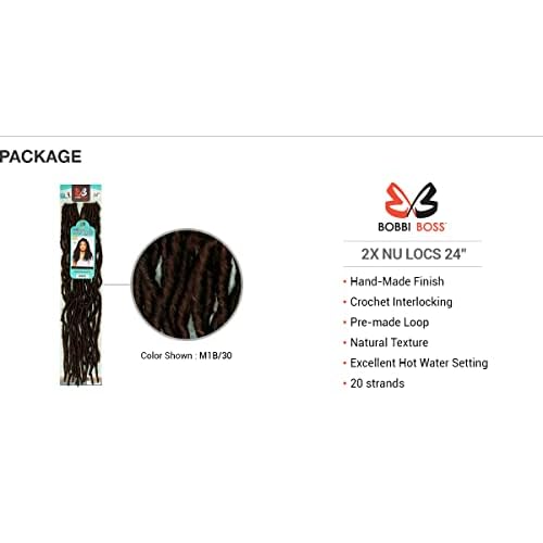 (6-PACK) Bobbi Boss Synthetic Hair Crochet Braids African Roots Braid Collection Nu Locs 24" (1B)
