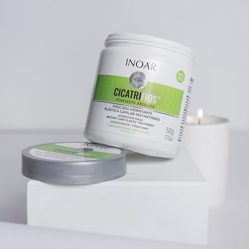 INOAR Cicatrifios Hair Mask with RejuComplex3 for Deep Repair, Frizz Control & Enhanced Softness, 17.6 Fl Oz