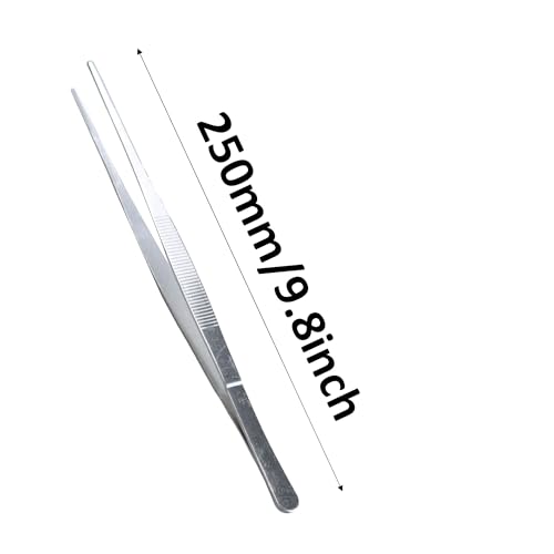 3Pcs 10 Inch Thumb Dressing Forceps, Stainless Steel Multipurpose Tweezer with Serrated Tip, Professional Grade Tissue Tweezers for Medical, Lab, Electronic Repairs and Craft Use