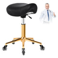 Ergonomic Saddle Stool with Wheels - Black