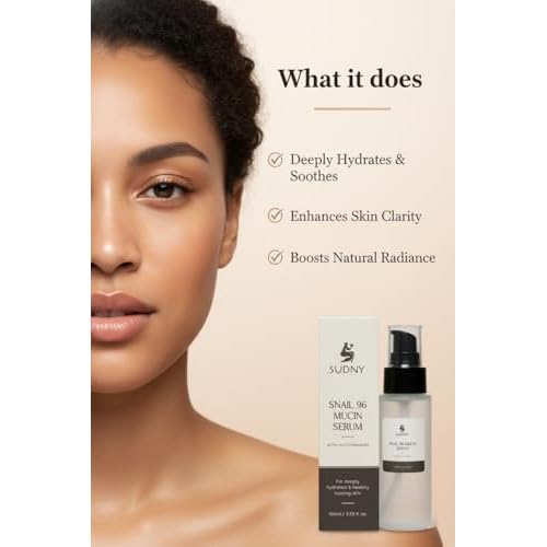 Snail Mucin 96% Repairing Essence with Niacinamide, Aloe Vera & Glycerin - Snail Mucin Serum to Hydrate & Repair Dull Skin & Fine Lines- Gentle Skincare Serums with Snail Serum for Everyday Care