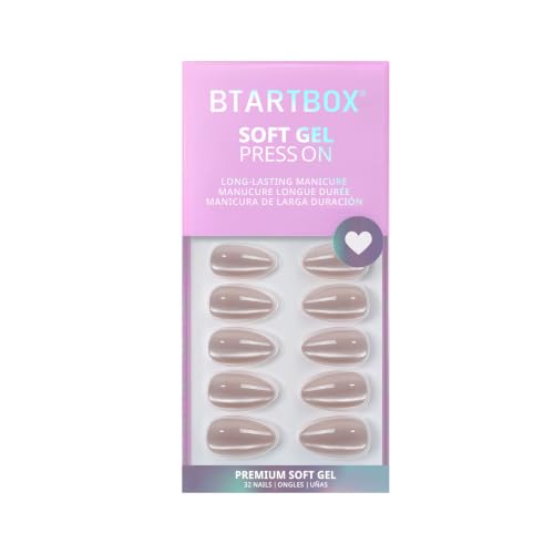 BTArtbox Press On Nails Aurora Cat Eye Short Almond 32ct