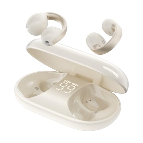 TALIX Open Ear Wireless Bluetooth Earbuds Clip-On White