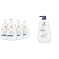 Dove Advanced Care Hand Wash Deep Moisture 4 Count for Soft, Smooth Skin, More Moisturizers & Body Wash with Pump Deep Moisture For Dry Skin Moisturizing Skin Cleanser