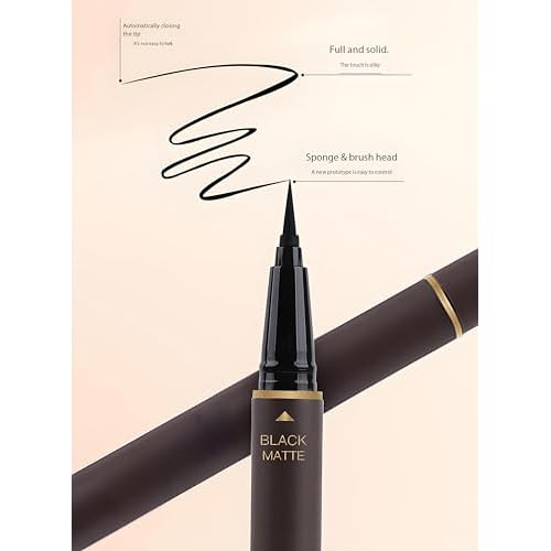 CCbeauty 4 Colors Liquid Eyeliner, Waterproof Matte & Shimmer Eye Liner, True-Black Quick Drying Eyeliner Pen, Long Wearing, Smudge-Proof, Transfer-proof Eye Makeup with Ultra-Fine Tip
