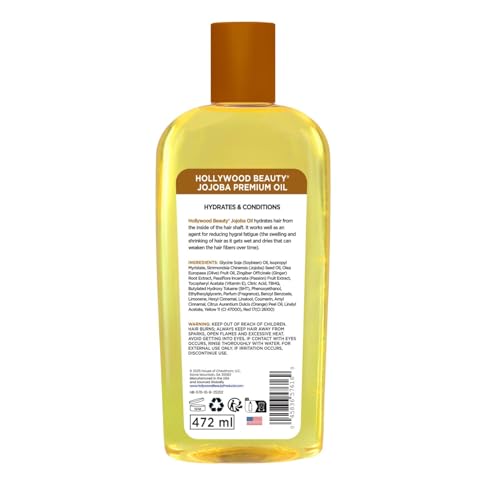 Hollywood Beauty Jojoba Oil 16 oz - Hair, Scalp & Skin