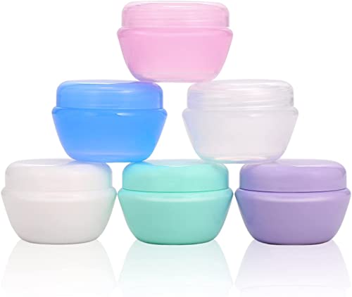 TSA Approved Travel Cosmetic Jars, 0.7oz Leak-Proof Containers, 6-Pack
