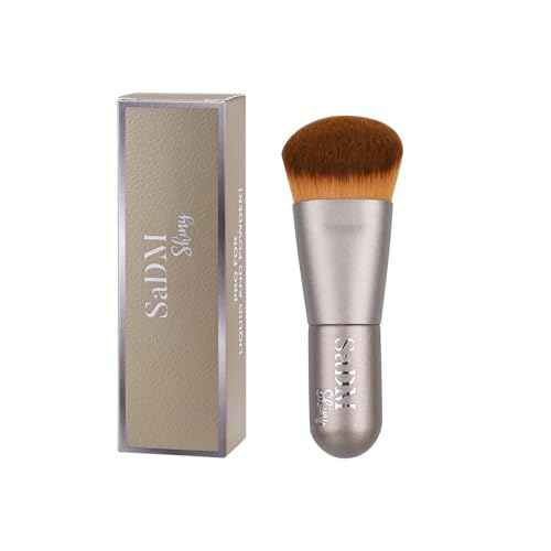Kabuki Makeup Brush - Angled Blender Brush for Powder, Cream, Liquid Foundation, Sunscreen, Blush Blending & Bronzer - Professional Make Up Brush - Full Face Makeup Brush - Vegan & Cruelty Free