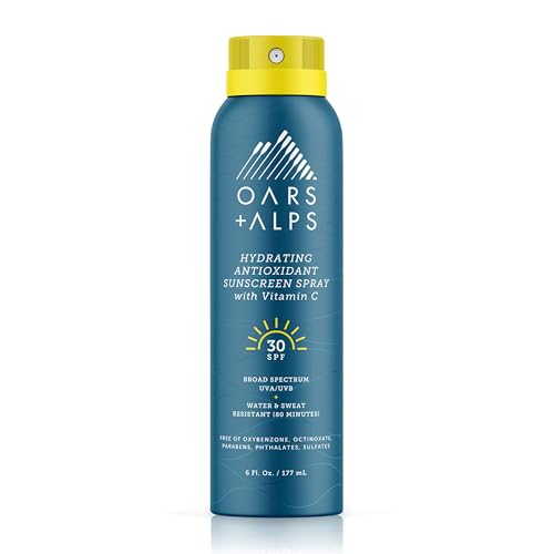 Oars + Alps SPF 30 Face & Body Broad Spectrum Sunscreen Spray | Fast-Absorbing, Lightweight, Non-Greasy, Hawaii Reef Act 104 Compliant, Water-Resistant, Octinoxate + Oxybenzone Free, 6 Oz, 1 Pack