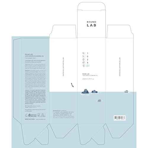 ROUND LAB 1025 Dokdo Cleansing Oil 6.76 Fl Oz, Facial Oil Cleanser for Face, Deep Pore Cleansing, Makeup Blackhead Impurities Remover, Easy to Wash Off No Oily Residue, Korean Skin Care