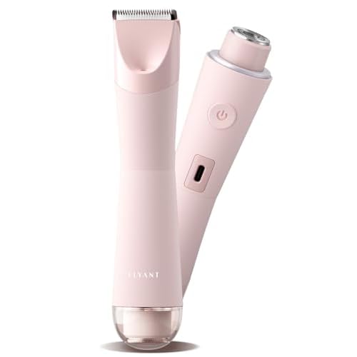 Bikini Trimmer for Women, Flyant 2 in 1 Electric Shaver for Women, Pubic Hair Trimmer Waterproof IPX7 with LED, Bikini Razor for Leg Arm Underarm Bikini Area, Teen Girl Gifts - Lavender Dream Purple
