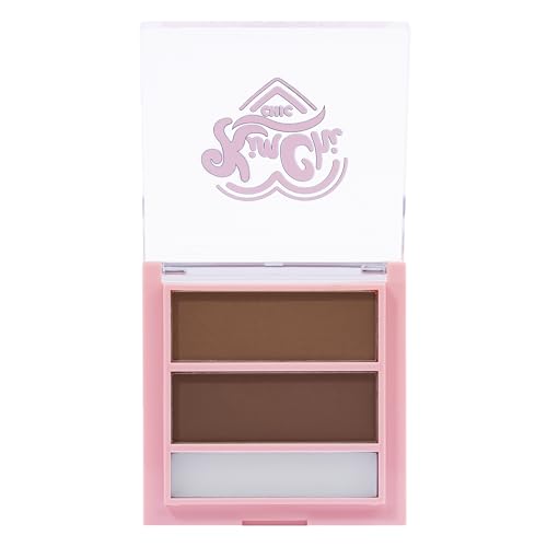 KimChiChic Beauty Kimbrowly Eyebrow Powder Duo with Brow Wax - Natural Looking Brows, 3D Effect, Cruelty Free, Medium Deep P 0.27oz