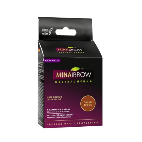 MinaiBrow Copper Brown Temporary Henna Hair Tint Kit Plant-Based, Natural & Cruelty-Free