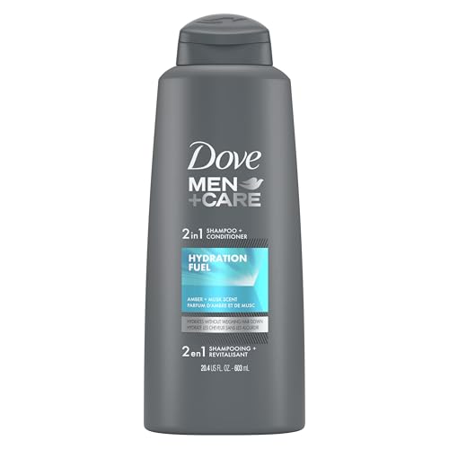 Dove Men+Care, 2 in 1 Shampoo + Conditioner, Hydration Fuel, Amber + Musk, 20.4 fl oz (603 ml)