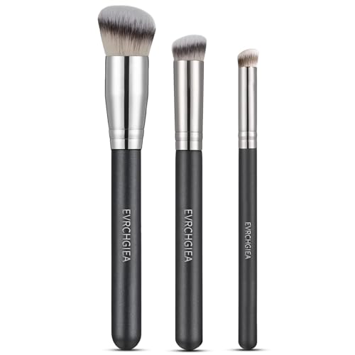 EVRCHGIEA 2PCS Foundation & Contour Brush Set with Variation 170/270/370 for Liquid, Cream & Powder Makeup