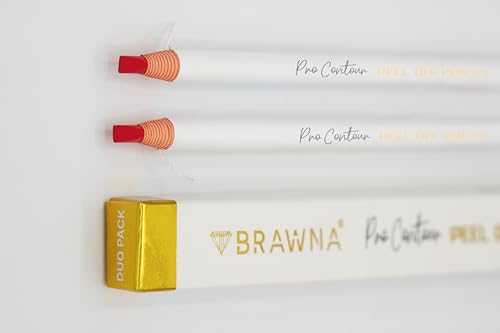 BRAWNA Pro Peel Off Contour Pencil for Eyebrow & Lip Mapping (Set of 2)