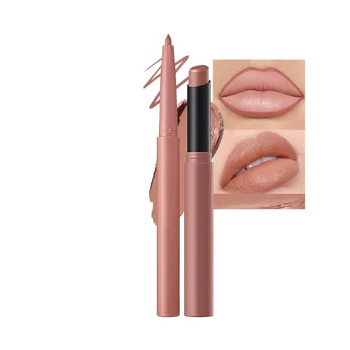 Nude Brown Lip Liner Lipstick for Women, Waterproof Long Lasting Lip Liner Pencil Lip Stick Set, Lip Kit With Lipliner Lipstick, Smudgeproof Lip pencil Lip Crayon 02#