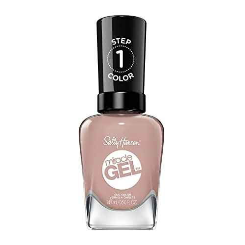 Sally Hansen Miracle Gel Salon Quality Nail Polish | Gel-Like Formula, Two-Step System, No UV Light Needed, Long Lasting | Opaque | 235 Love at First Flight | Muave Nude Nail Polish