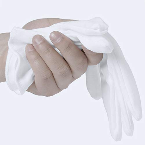 White Cotton Moisturizing Gloves for Dry Hands & Eczema - 3 Pairs