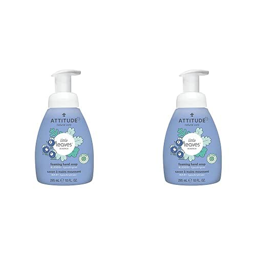 ATTITUDE Foaming Hand Soap for Kids, Plant and Mineral-Based Ingredients, Vegan and Cruelty-free Personal Care Products, Blueberry, 10 Fl Oz (Pack of 2)