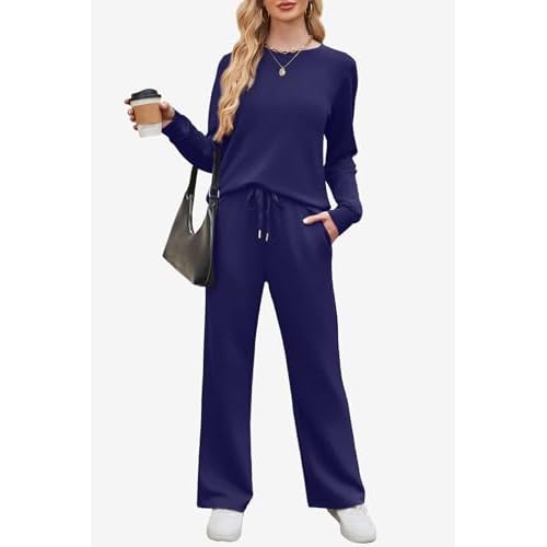 WIHOLL Lounge Sets for Women 2 Piece Travel Vacation Outfits Fall Sweatsuit Tracksuit