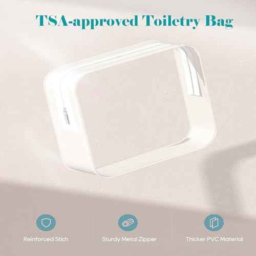 Clear Toiletry Travel Bottles, 3.4oz/100ml TSA Approved Empty Containers with Toiletry Bag - Cosmetic Kit with Labels for Shampoo, Conditioner, Lotion, and Airplane Accessories(4Pack, White)