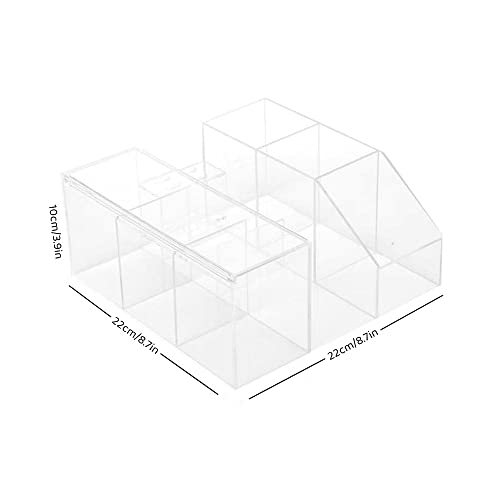 Acrylic Large Capacity Makeup Organizer, Grafting Beauty Extension Supplies Lash Storage Display, Eyelash Storage Case Brush Tweezers Cosmetic Holder (Transparent)