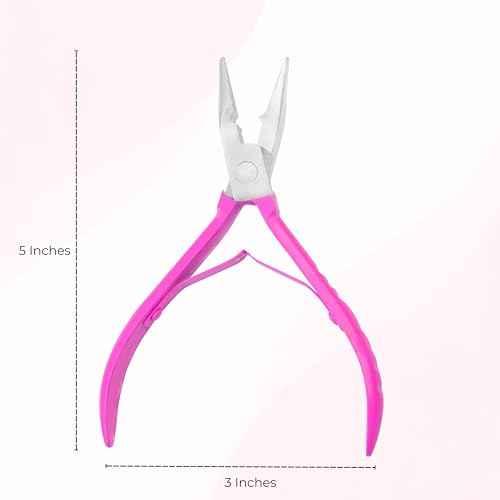 SIVOTE Professional Hair Extension Pliers & Bead Extension Tool Kit ? Stainless Steel Hair Pliers for Bead Extensions, Microlink Tool Kit, & Loop Threader for Micro Beads Hair Extensions Kit Pink