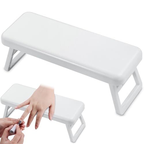 Caliee Nail Arm Rest Cushion Portable Arm Rest for Nails Tech White Hand Holder Nail Durable Large Nail Stand Hand Rest Accessories for Manicure Salon Use