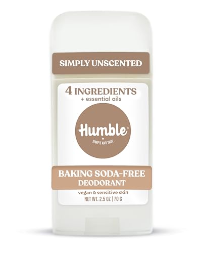 Humble Aluminum-Free Deodorant Unscented – Baking Soda-Free, 2.5 oz