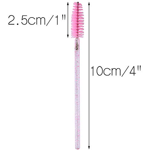 G2PLUS Pink Disposable Eyelash Brushes 300 Pack for Mascara & Brows