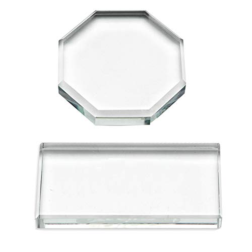2Pcs Crystal Glass Eyelash Extension Glue Pallet Tray Holder