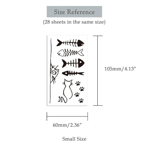 28 Sheets Minimalist Line Art Temporary Tattoos, Black