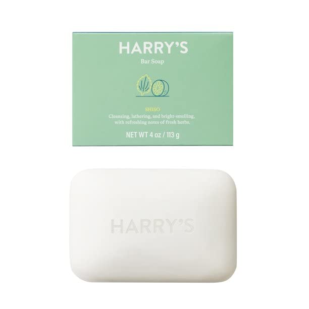 Harry's Bar Soap for Men, Shiso Scent of Bright Herbs, 4 Pack