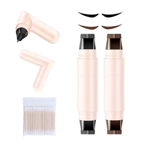 Rotating Eyeliner Stamp Pen - 2pc Wing Kit with 100 Cotton Swabs