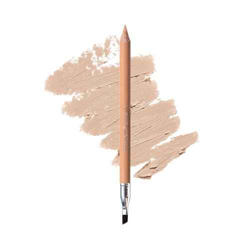 FITGLOW Beauty Vegan Eyeliner Pencil | Long-Lasting Eye Liner with Blending Brush | Smudge-Proof Eyeliner | Sensitive Eye Makeup | Natural, Clean & Cruelty-Free Eye Pencil | Brightening Beige, 1.1g
