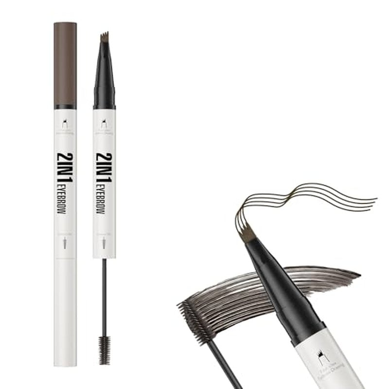 2-in-1 Micro Brow Pen and Mascara - 4-Fork Eyebrow Pencil